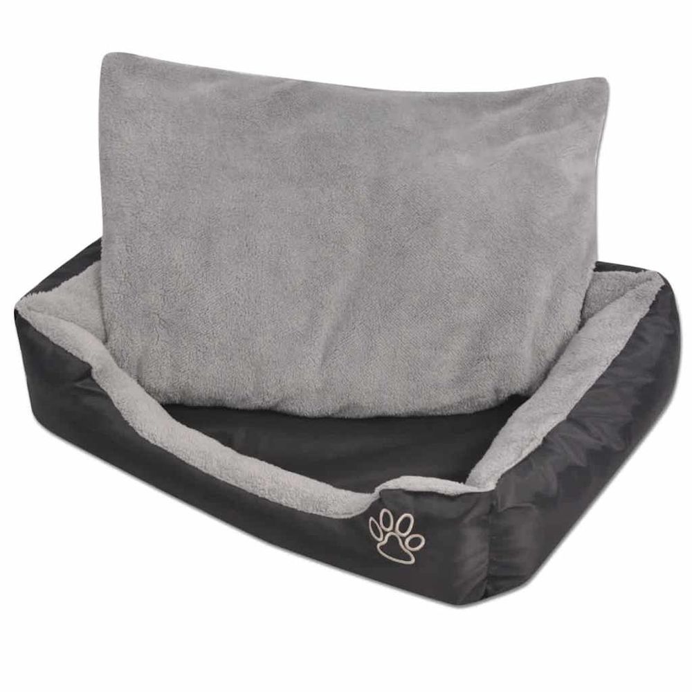 Lit pour chiens avec coussin rembourré taille xxl noir