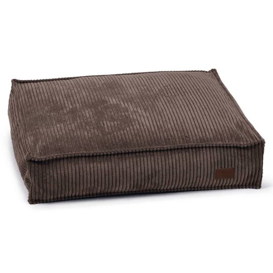 Coussin nervuré pour chien 70x55x15 cm marron