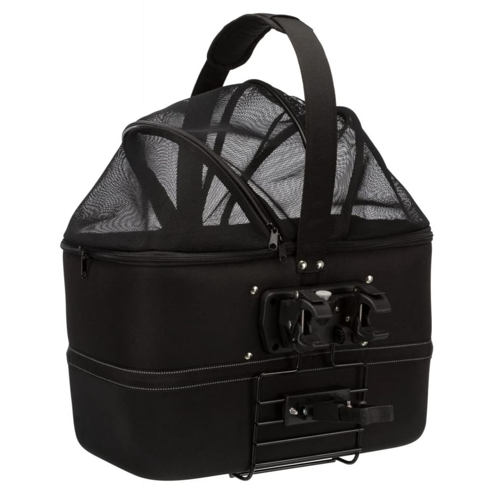 Panier Vélo Avant Amovible Tourbon – Toile Imperméable Et Cuir, Sac Pour Chien Ou Affaires, 26x16,5x15 Cm