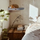 Korner - etagère chat design pour angle mur, bois érable, coussin gris