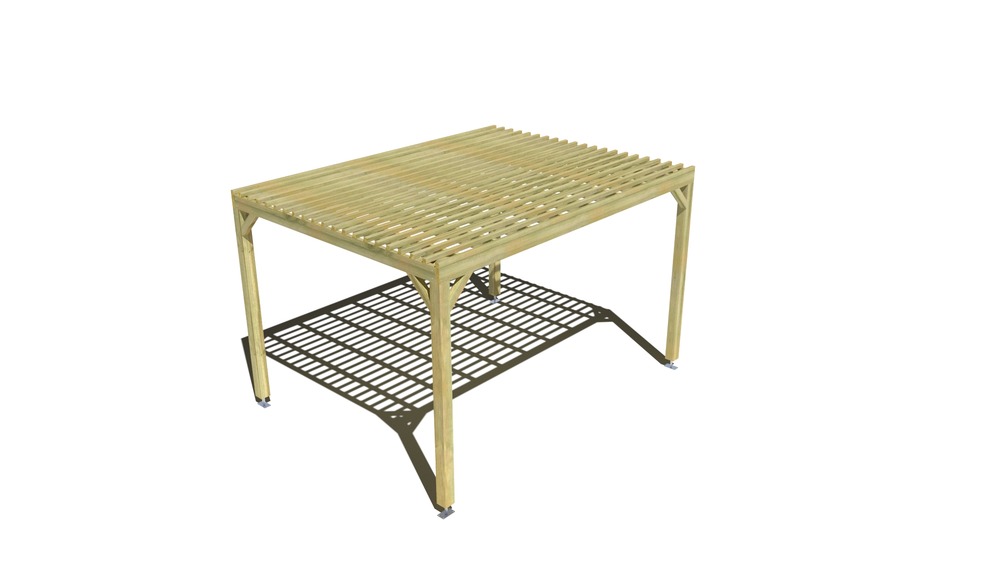 Pergola bois • 4m x 3m • indépendante • sens profondeur • lattage bois • livraison comprise