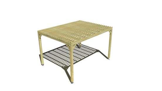 Pergola bois • 4m x 3m • indépendante • sens profondeur • lattage bois • livraison comprise