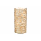 Vase cylindrique mosaiques en verre orange 15x15x29 cm