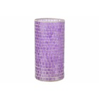 Vase cylindrique mosaiques en verre mauve 15x15x29 cm
