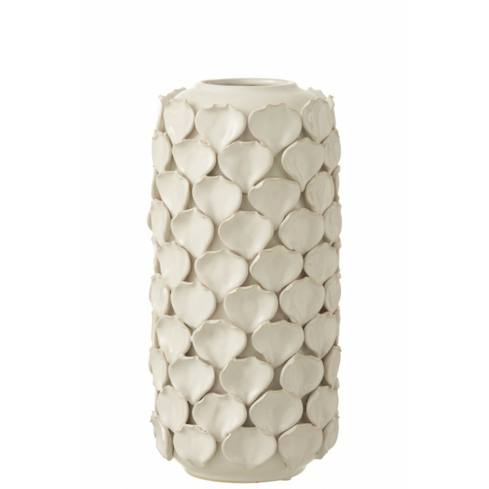 Vase cylindrique en blanc 11x11x30 cm