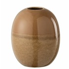 Vase ovale en céramique marron 18x18x20 cm