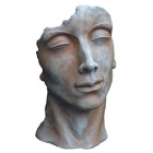 Statue visage homme extérieur petit format - rouille 53 cm