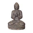 Statue bouddha assis salutation 45 cm - gris anthracite 45 cm