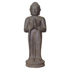 Statue jardin bouddha debout salutation 60 cm - gris anthracite 60 cm