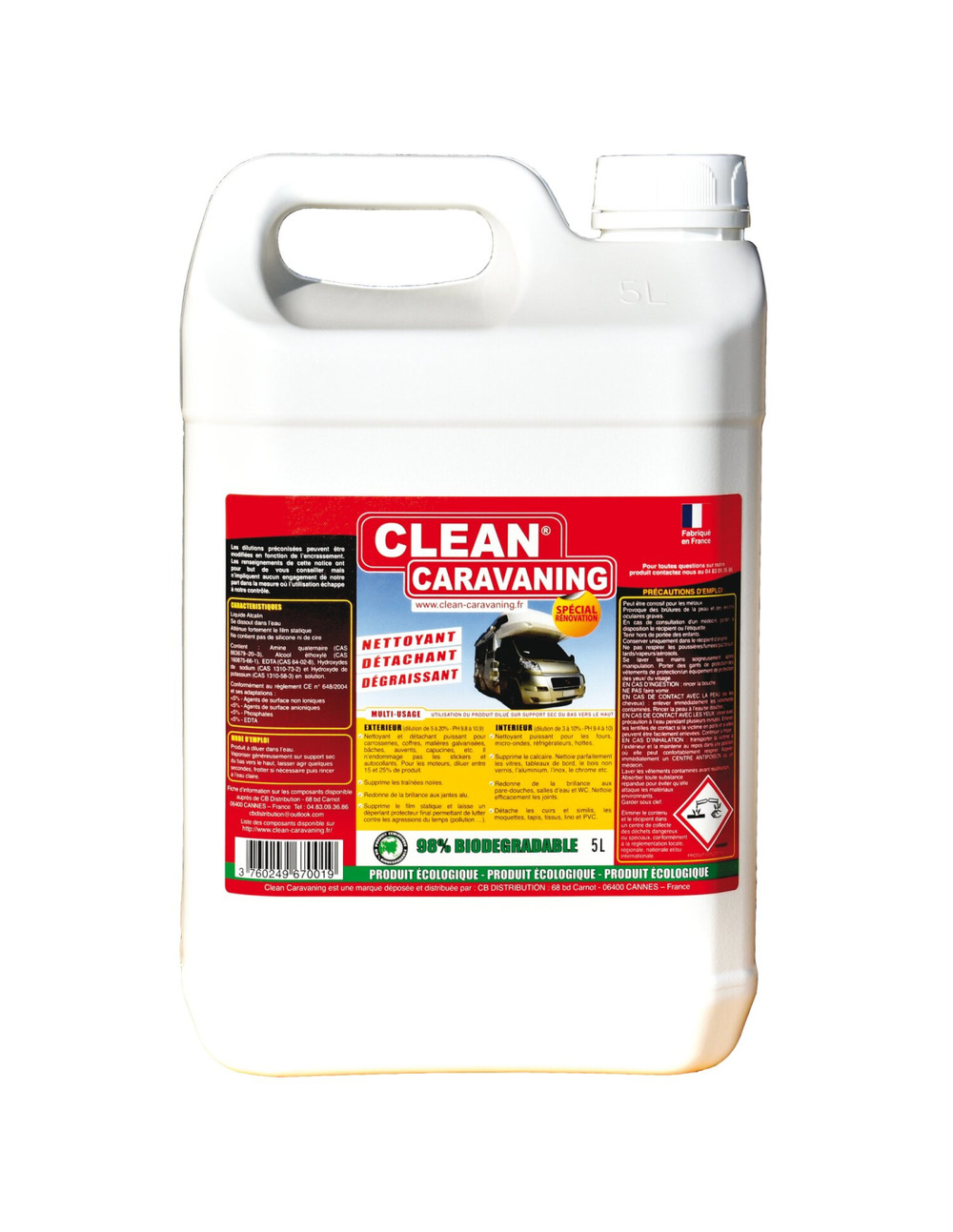 Produit d'entretien multi-usages bidon de 5l - clean caravaning