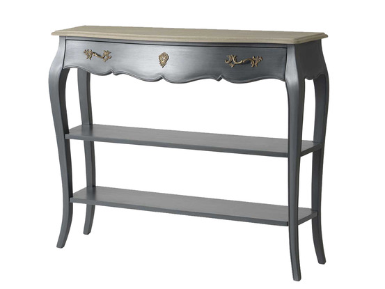 Console murano céleste 1 tiroir + étagères