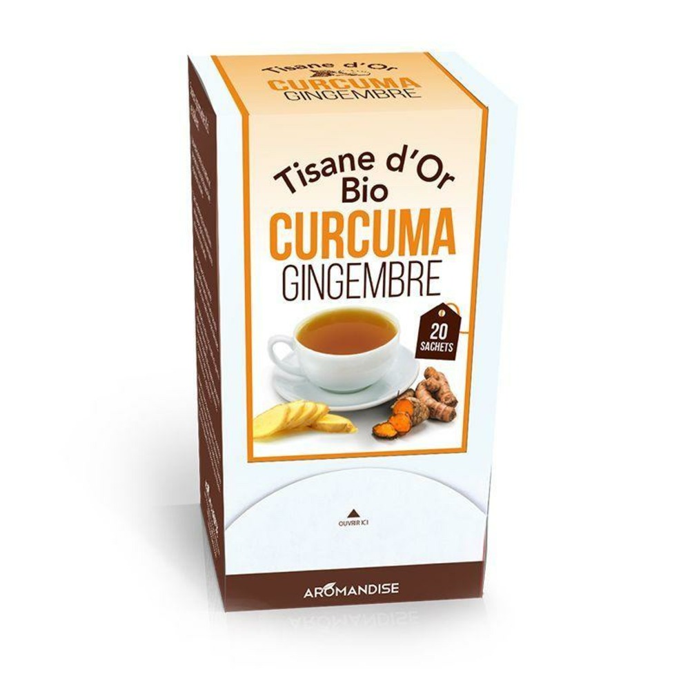 Tisane d'or biologique au curcuma et gingembre - 20 sachets