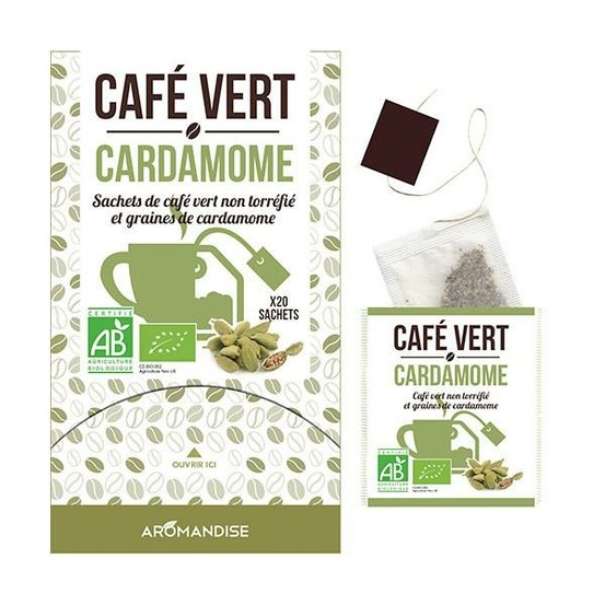 Café vert cardamome - 18 sachets