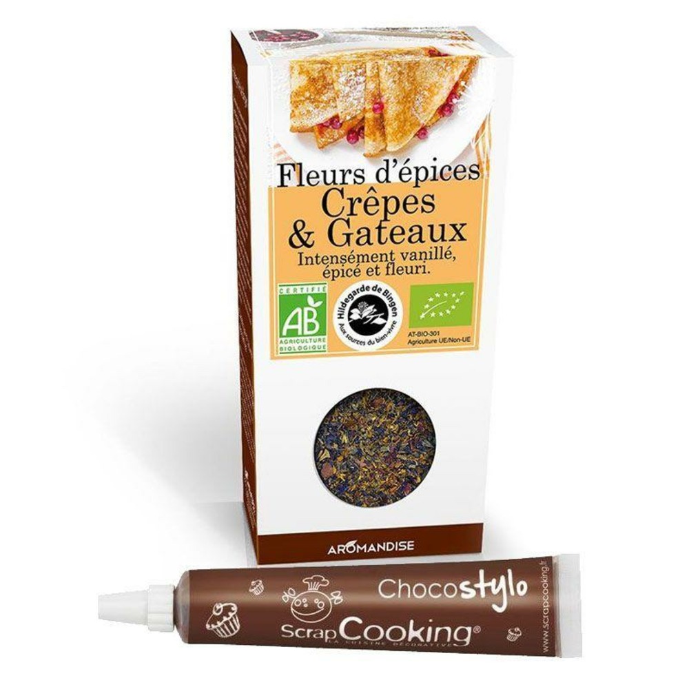 Fleurs d'épices crêpes et gâteaux + stylo chocolat