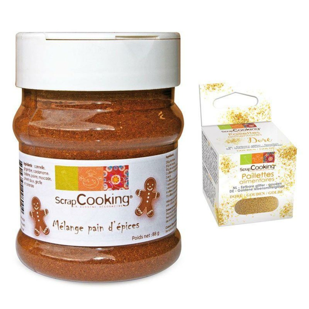 Mélange pour pain d'épice + paillettes dorées