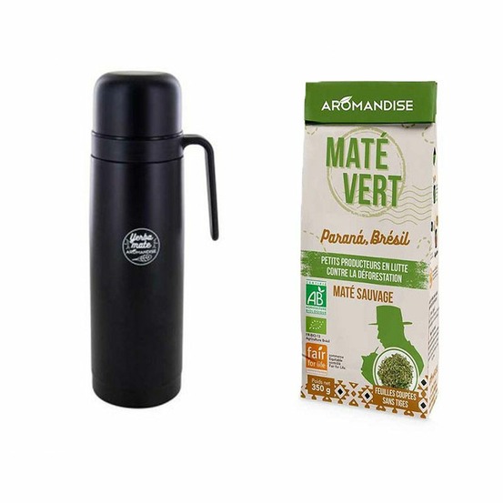 Thermos avec bec verseur précision 1l + thé vert maté sauvage du brésil - 350 g