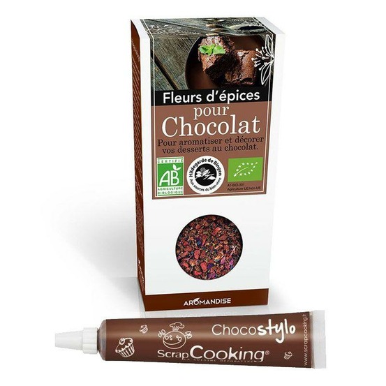 Fleurs d'épices pour chocolat + stylo chocolat
