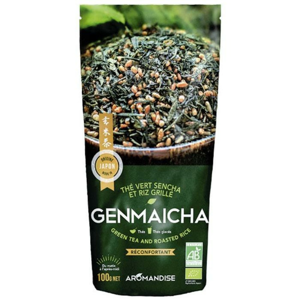 Thé vert bio et riz complet genmaicha 100 g