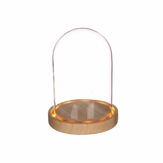 Cloche en verre lumineuse 16,5 cm x ø 12,5 cm
