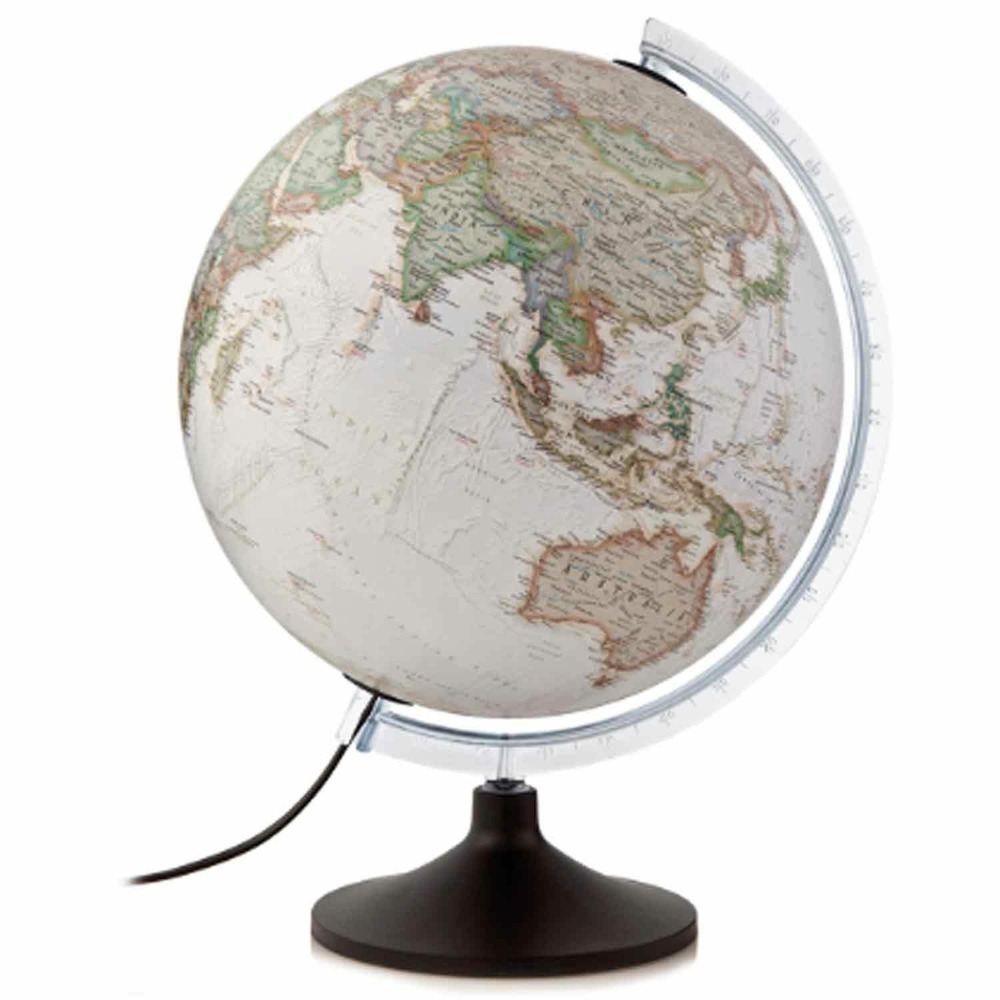 Globe terrestre lumineux carbon executive ø 30 cm