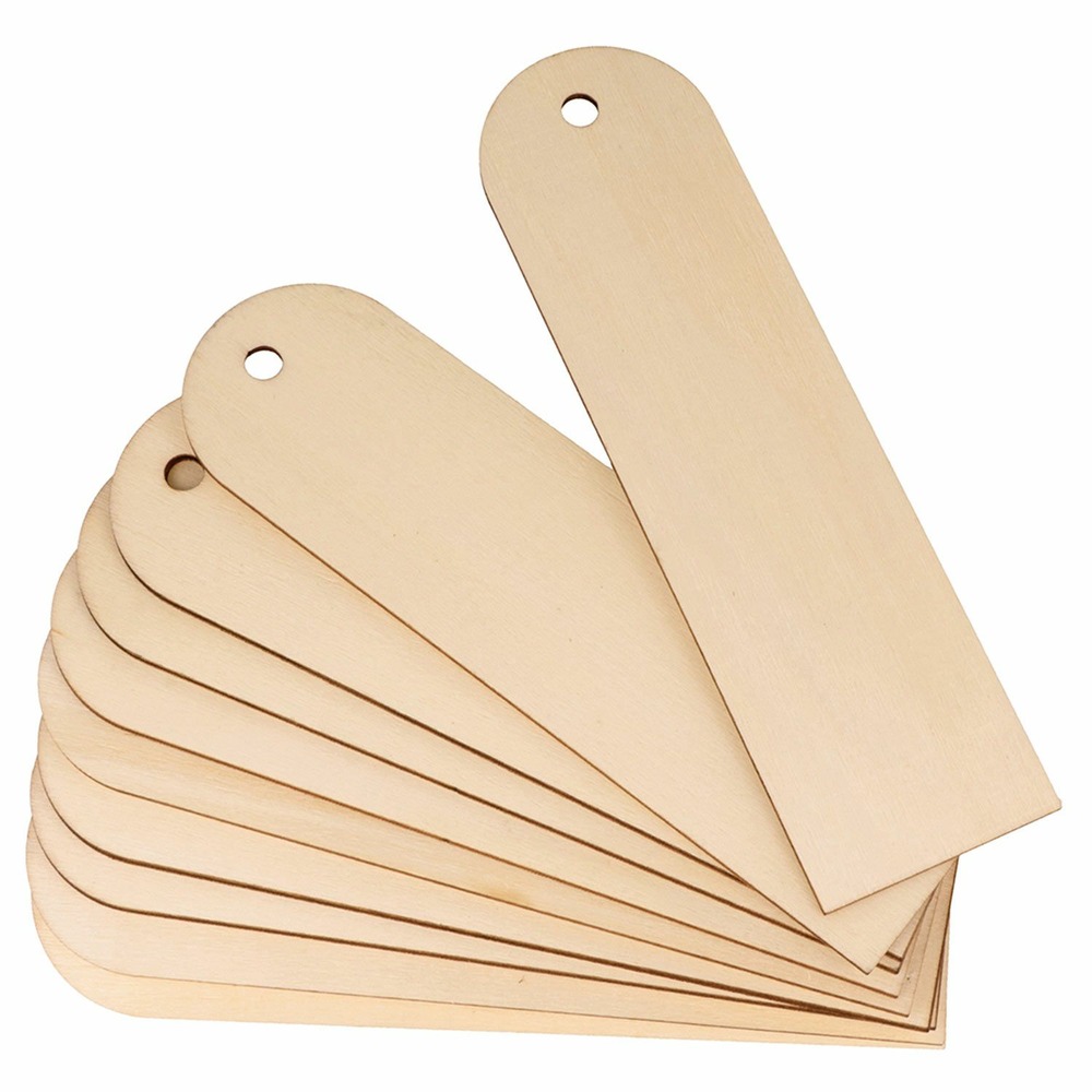 10 marque-pages en bois avec bout arrondi