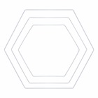 3 anneaux en métal hexagone blanc - 20, 25 et 30 cm