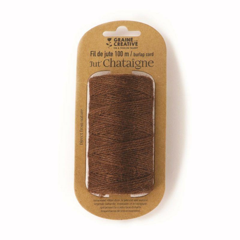 Bobine de fil de jute - marron - 100 m x 2 mm