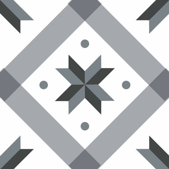 Stickers carrelage 15 x 15 cm - étoile grise