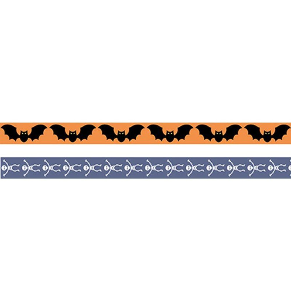 2 masking tape halloween 5 m x 15 mm - chauve-souris et squelette