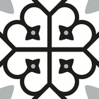 Stickers carrelage 15 x 15 cm - motif floral noir et blanc
