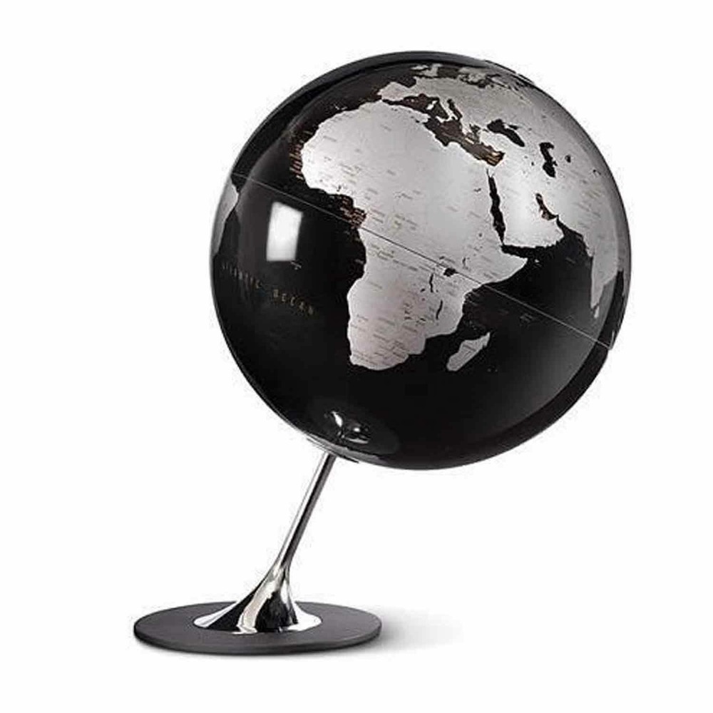 Globe terrestre anglo ø 25 cm - noir metal