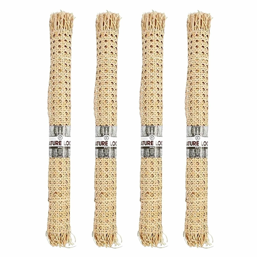 4 rouleaux de cannage en rotin tressage large 40 x 50 cm