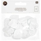 20 coeurs en bois blanc - petit 30 mm