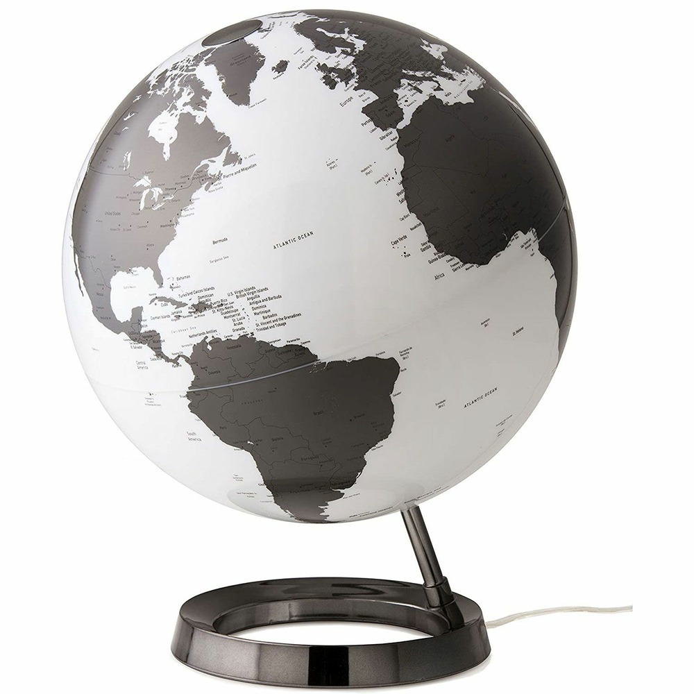 Globe terrestre lumineux light & colour ø 30 cm - metal charbon