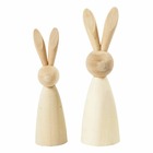 2 lapins en bois à décorer - 12 et 14 cm