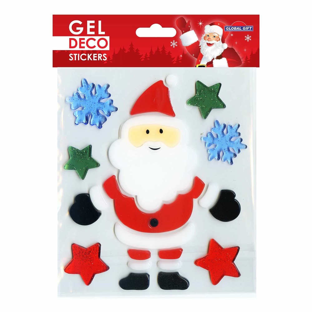 Stickers gel noël pour fenêtre - père noël