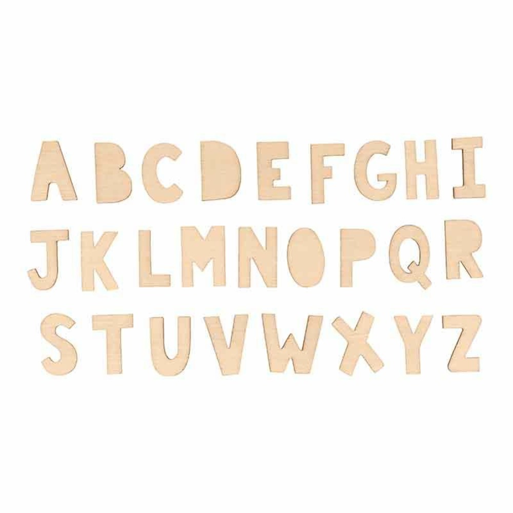 72 mini lettres en bois - alphabet