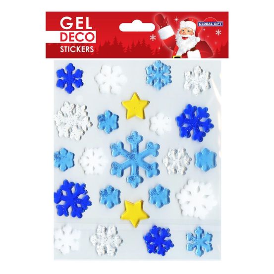 Stickers gel noël pour fenêtre - flocons de neige