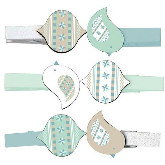 Mini pinces à linge noël givré