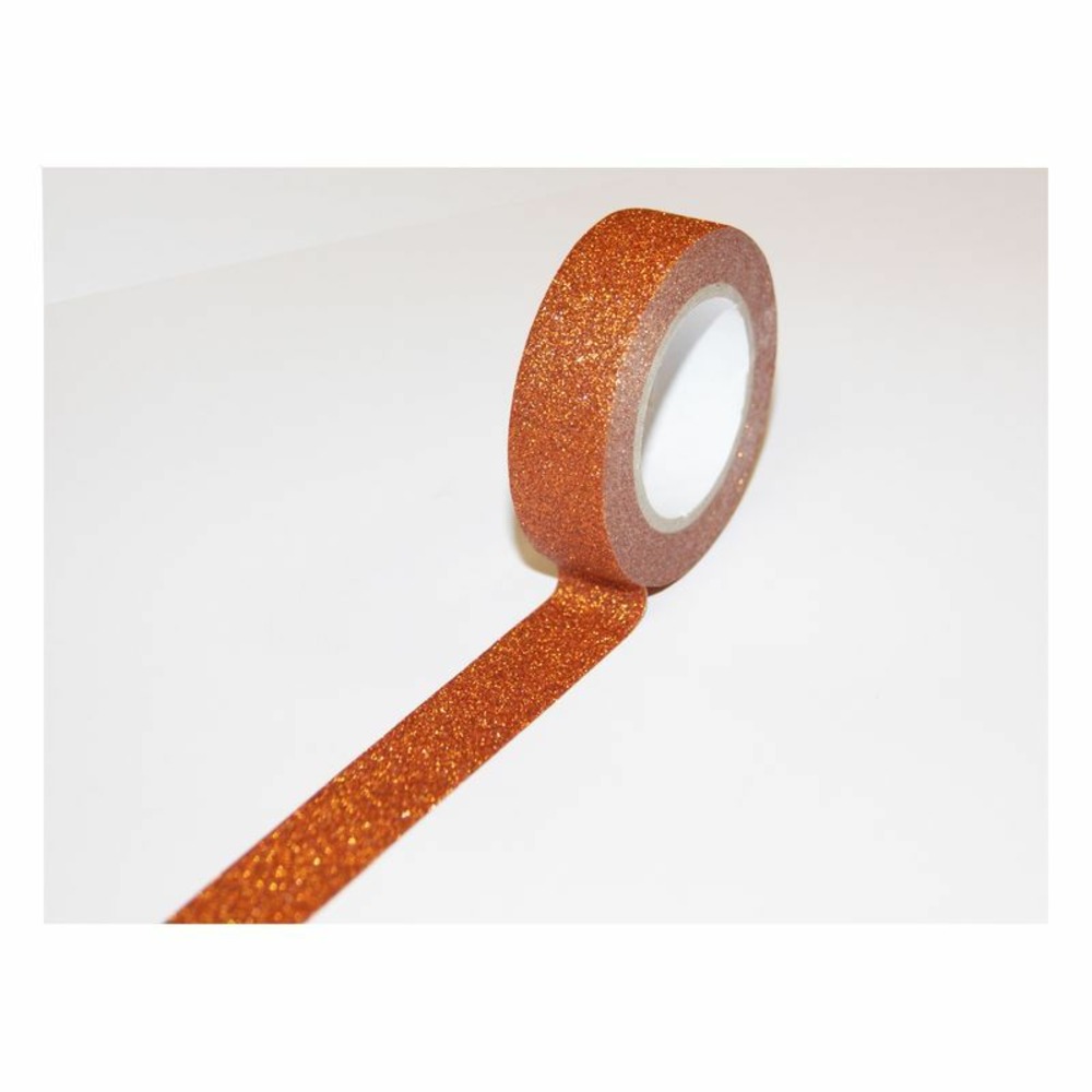 Masking tape - orange - paillettes - repositionnable - 15 mm x 10 m