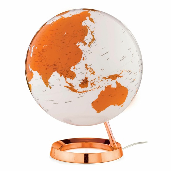 Globe terrestre lumineux light & colour ø 30 cm - orange