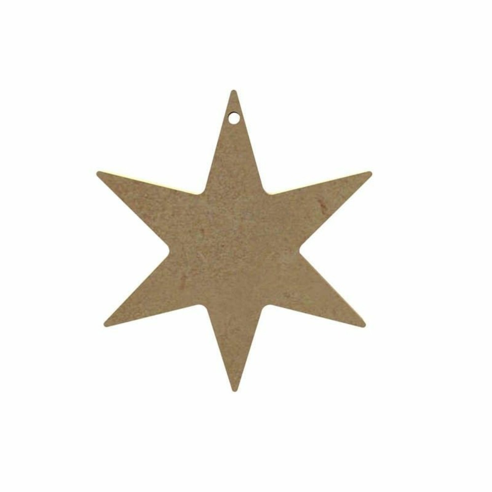 Étoile à 6 branches en bois mdf à décorer - 11 x 11 cm