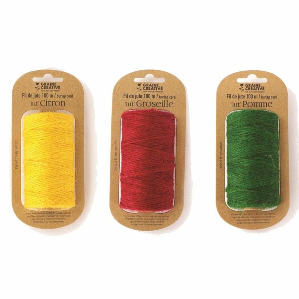 3 bobines de fil de jute 100 m x 2 mm - noël