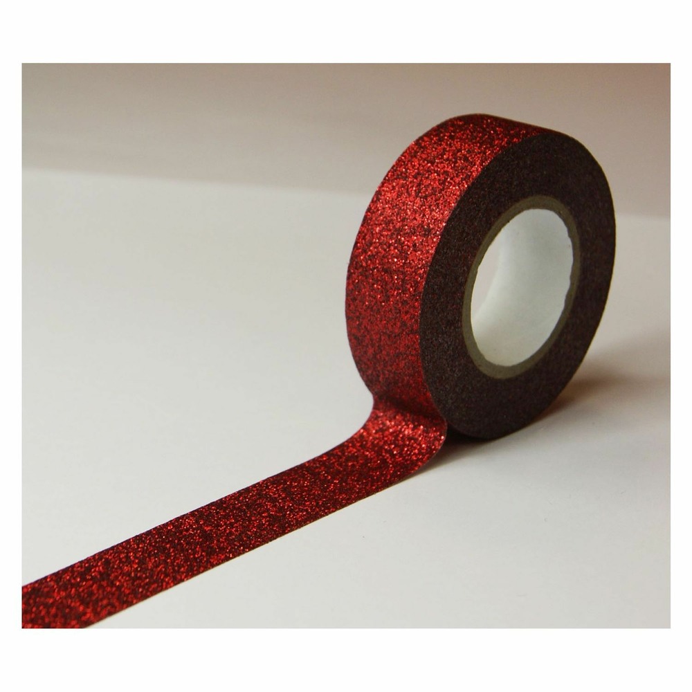 Masking tape - rouge - paillettes - repositionnable - 15 mm x 10 m