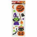 Stickers gel halloween - sorcière et chat
