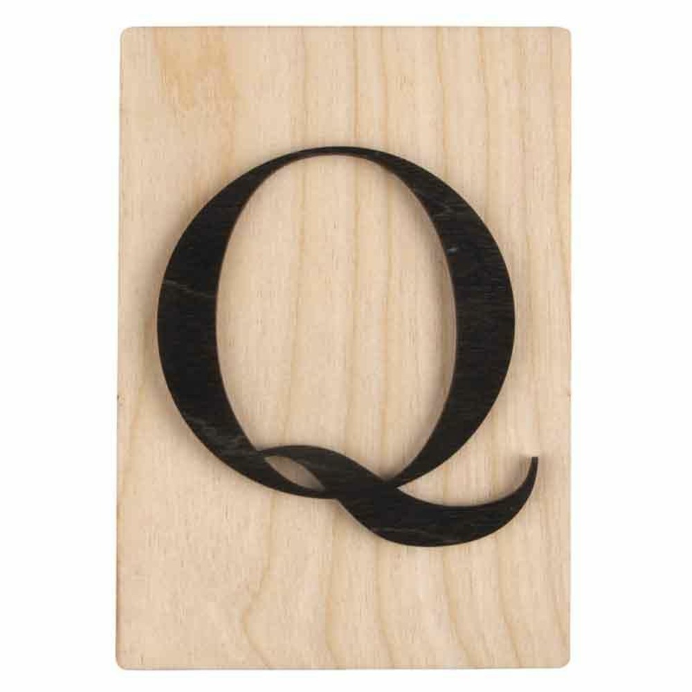 Lettre en bois 14,8 x 10,5 cm - q