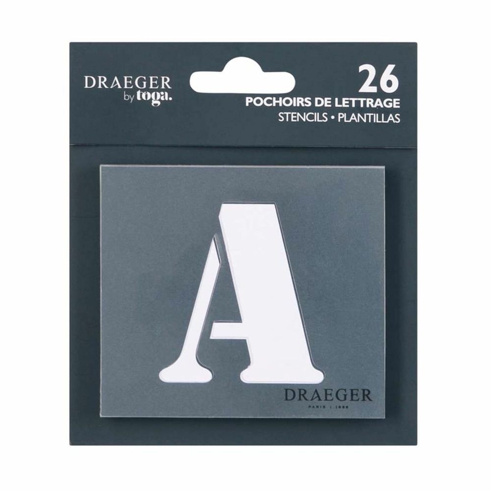 26 pochoirs lettres alphabet - 9 cm