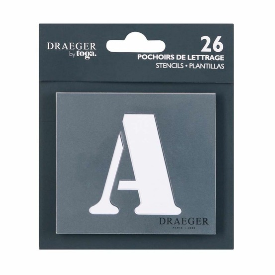26 pochoirs lettres alphabet - 9 cm