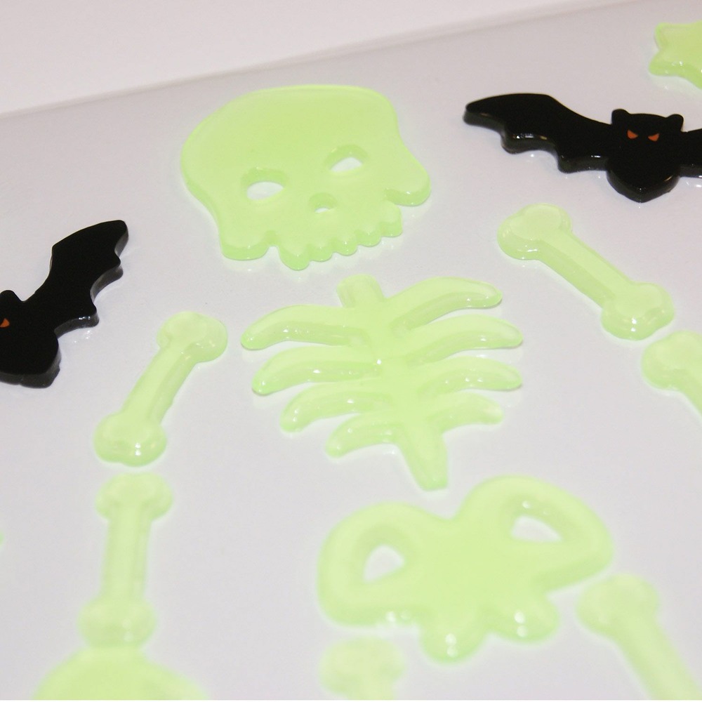 Stickers gel halloween - squelette phosphorescent