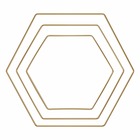 3 anneaux en métal hexagone doré 20/25/30 cm